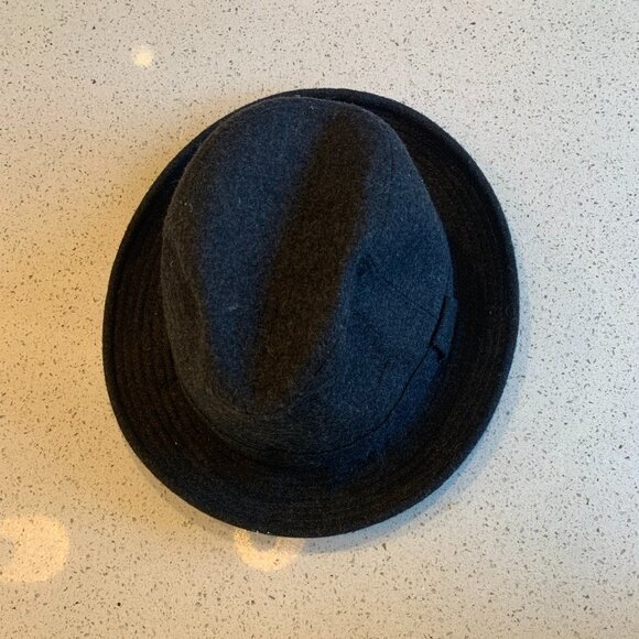 DORIA BY BORSALINO Grey Wool FEDORA HAT 60 M/7 3/8 - Picture 1 of 4